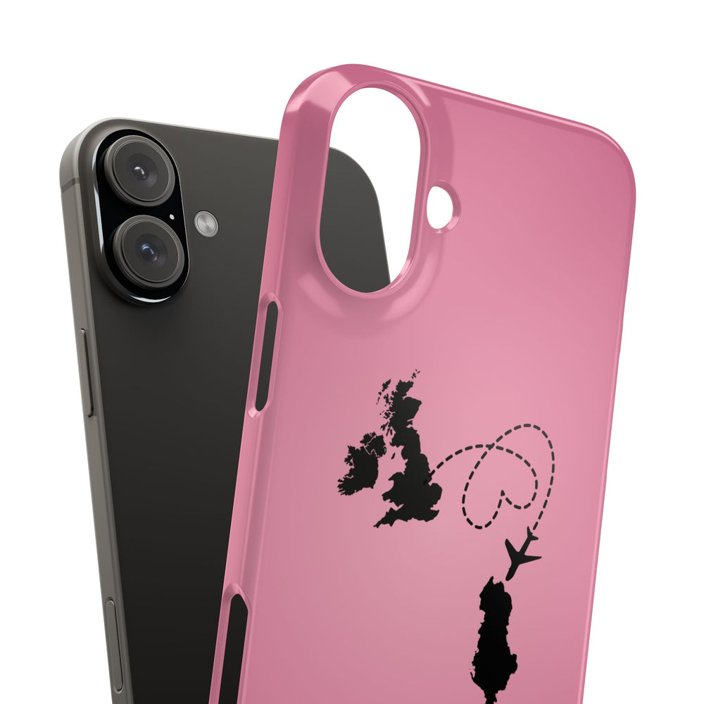 UK to Albania Pink Snap Phone Case