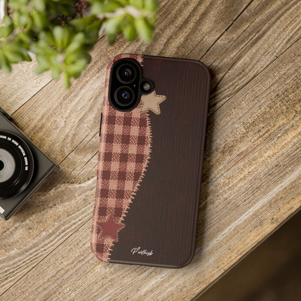 Rustic Plaid Stars Phone Case