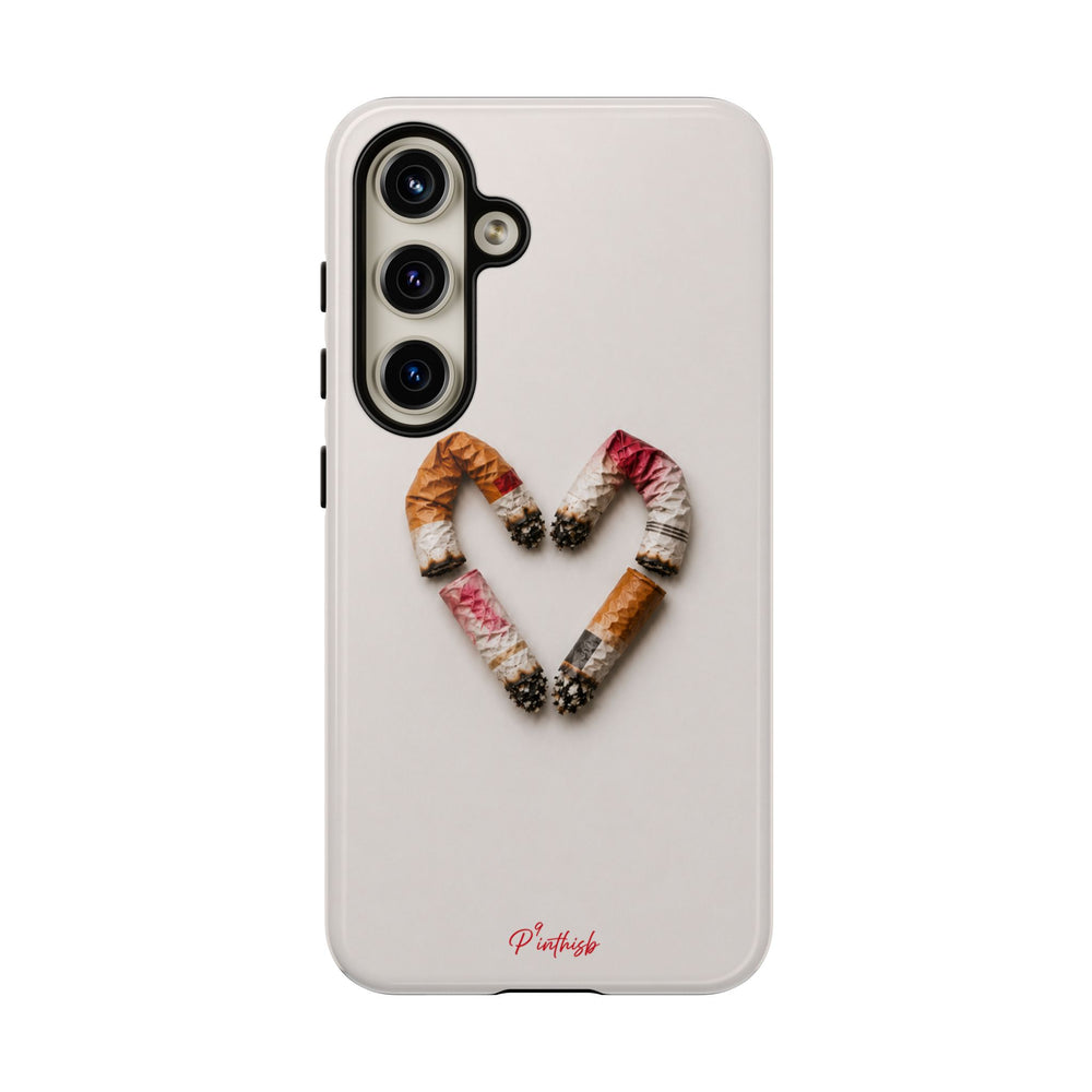 Cigarette Butts Heart Tough Case