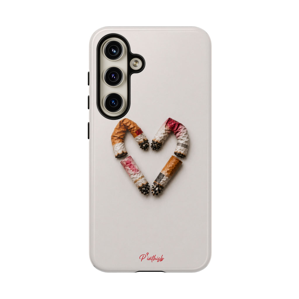 Cigarette Butts Heart Tough Case