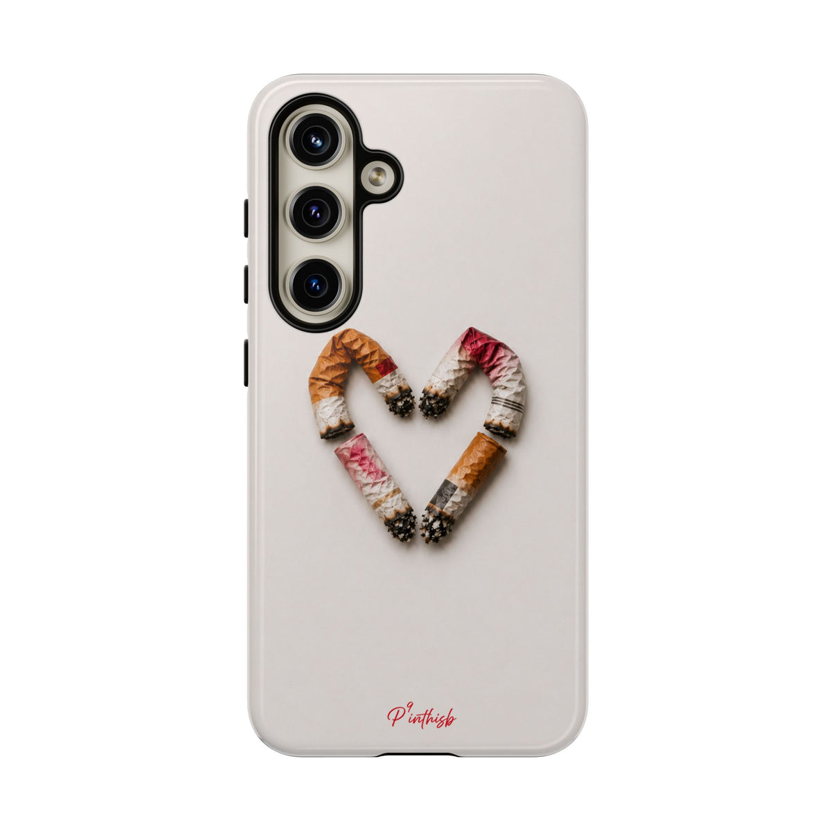 Cigarette Butts Heart Tough Case