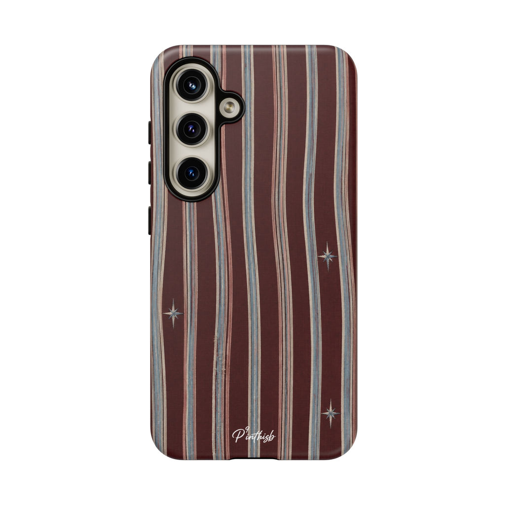 Retro Red & Cream with Star Accents Phone Case