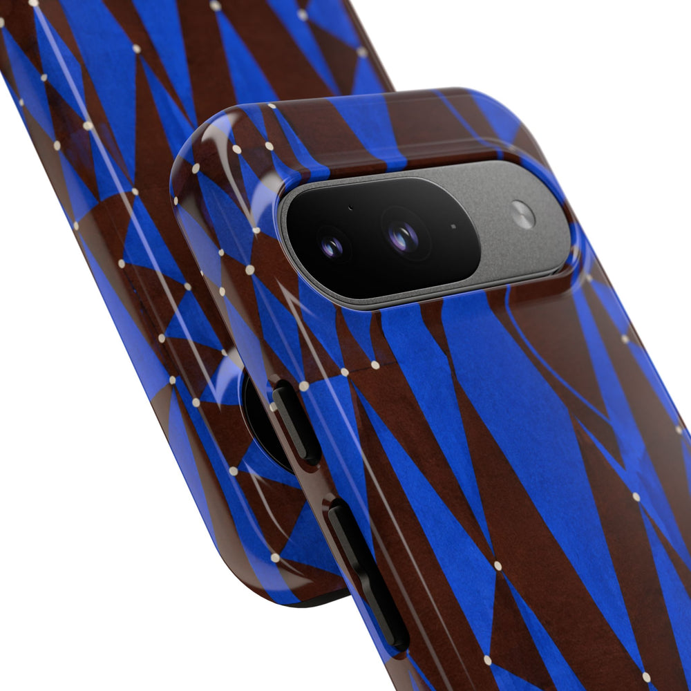 Geometric Blue Diamond Tough Phone Case