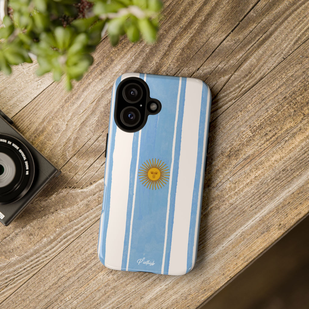 Argentina Flag Tough Phone Case – Blue White Striped Sun Protector