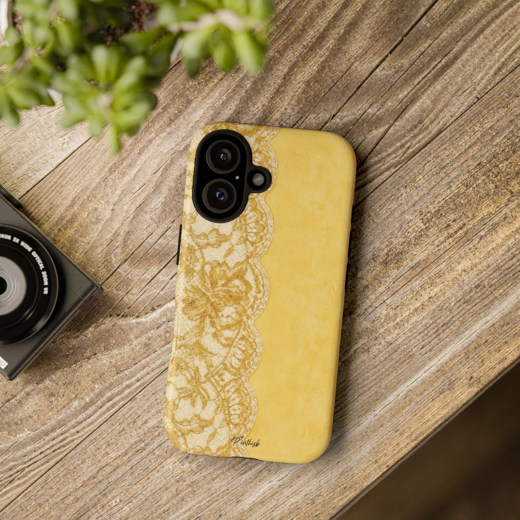 Yellow Vintage Lace Tough Case