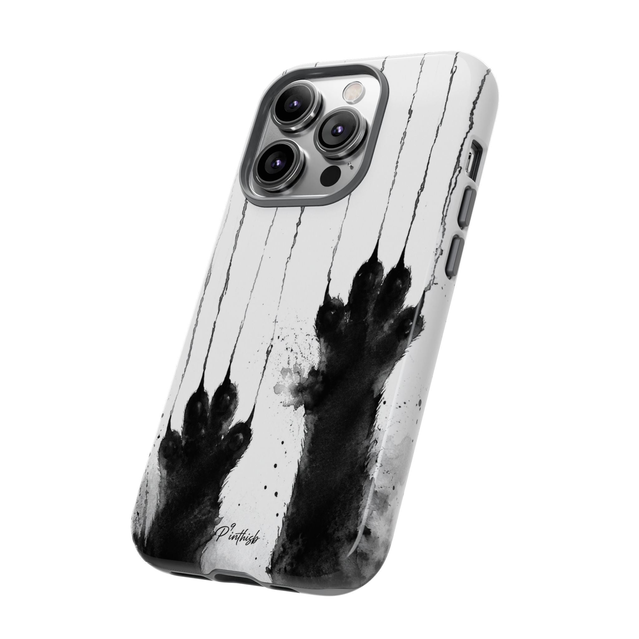 Black Ink Paw Print Tough Case