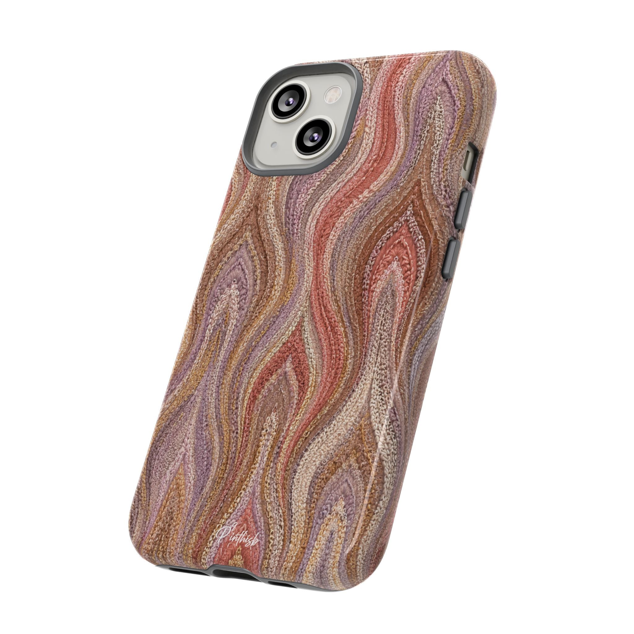 Wavy Peach & Mauve Tough Case