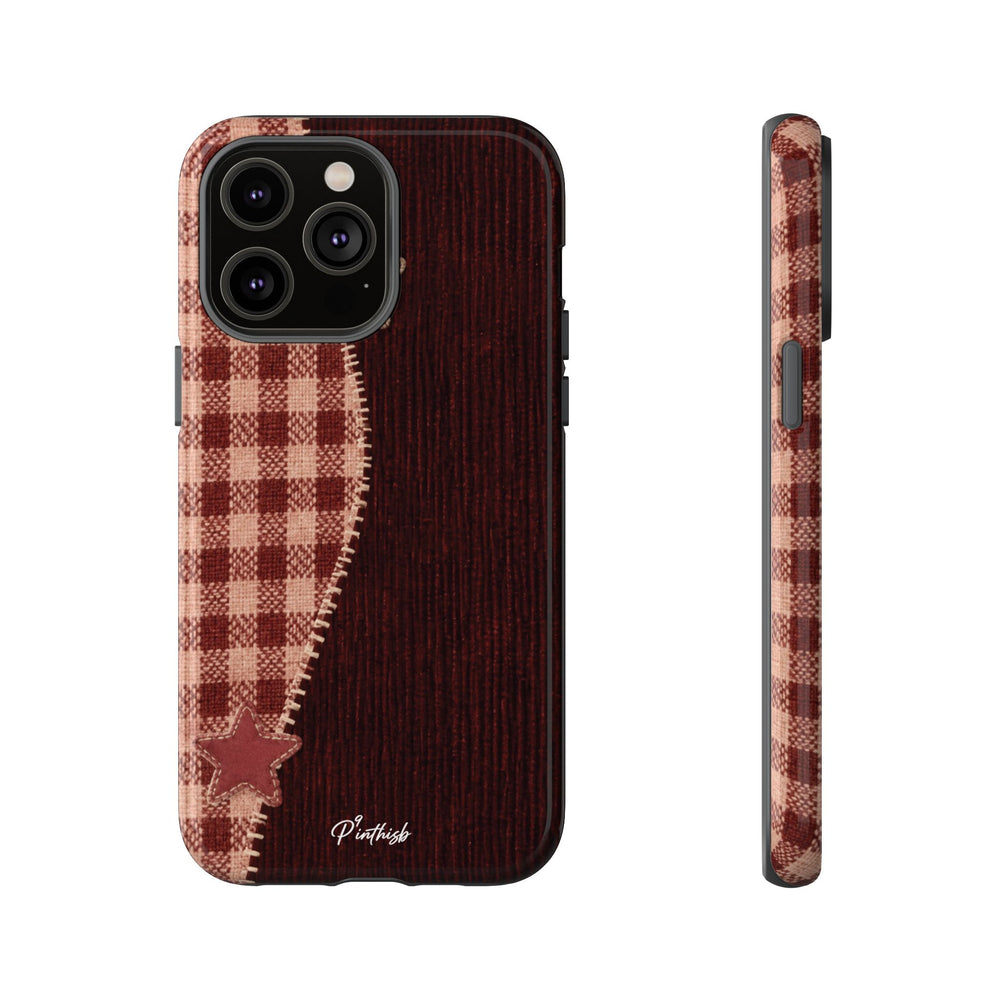 Rustic Plaid Stars Phone Case