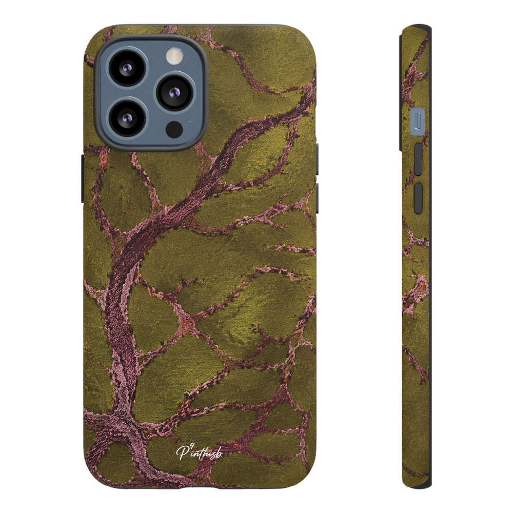 Olive & Rose Gold Tree Pattern Phone Case