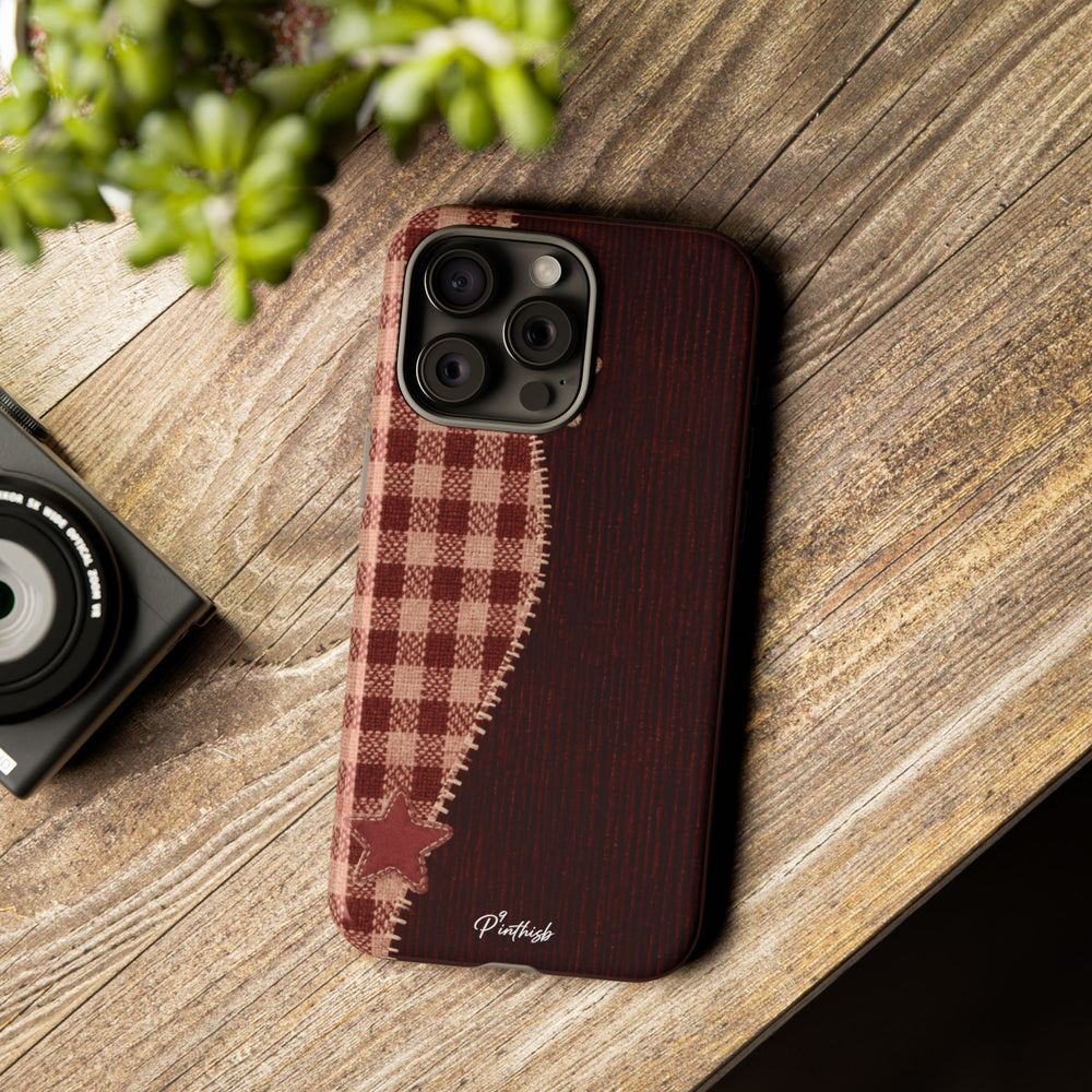 Rustic Plaid Stars Phone Case