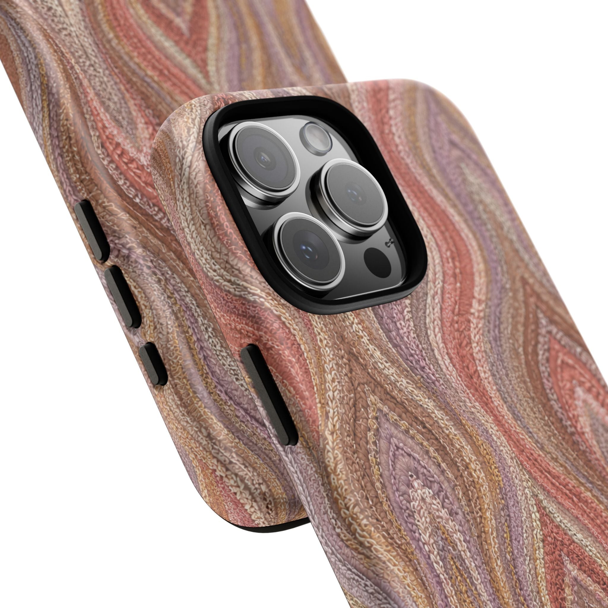 Wavy Peach & Mauve Tough Case