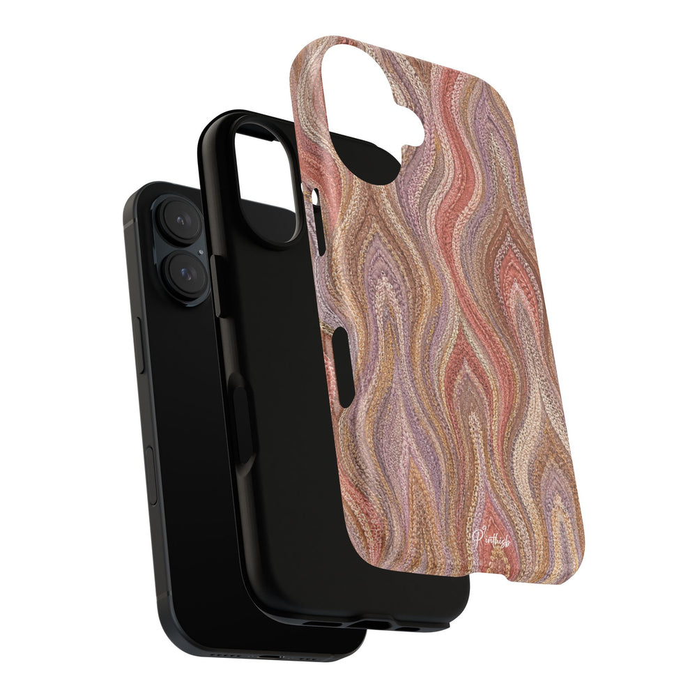 Wavy Peach & Mauve Tough Case