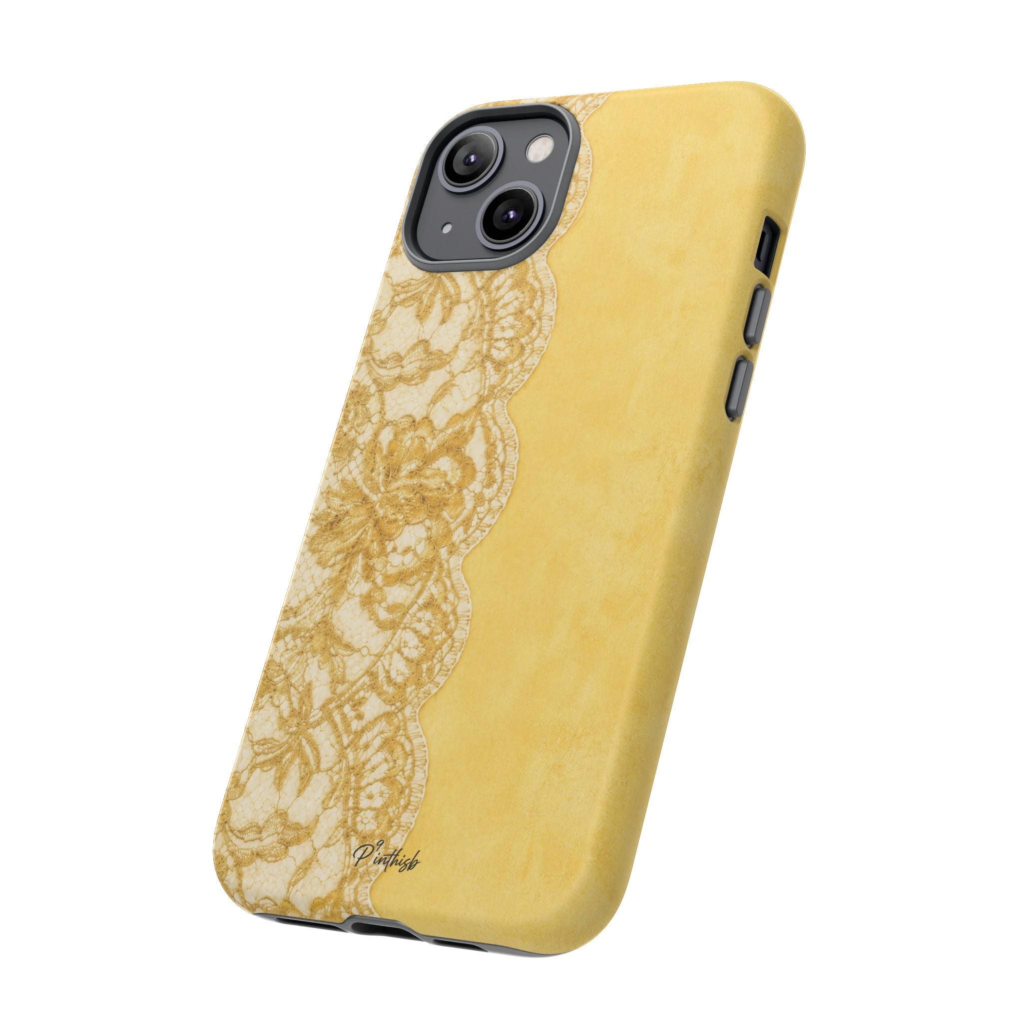 Yellow Vintage Lace Tough Case