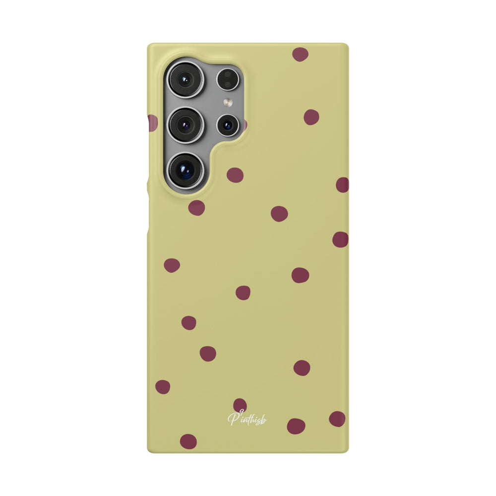 Yellow & Burgundy Polka Dot Snap Phone Case