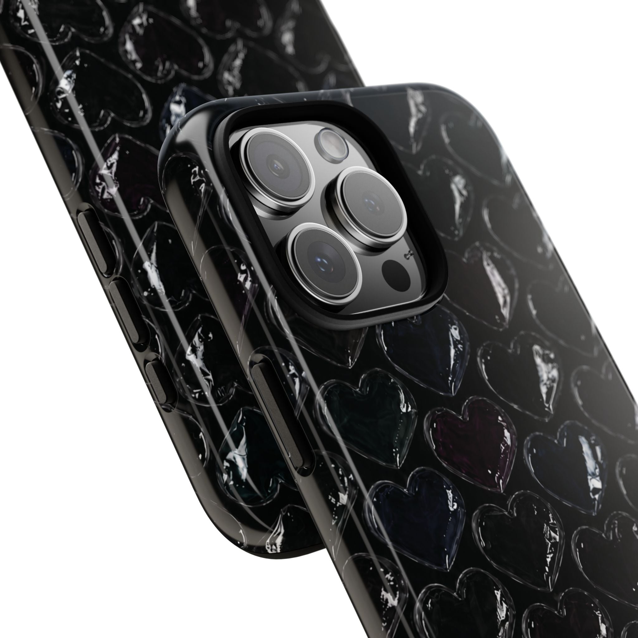 Black Pop Hearts Tough Case