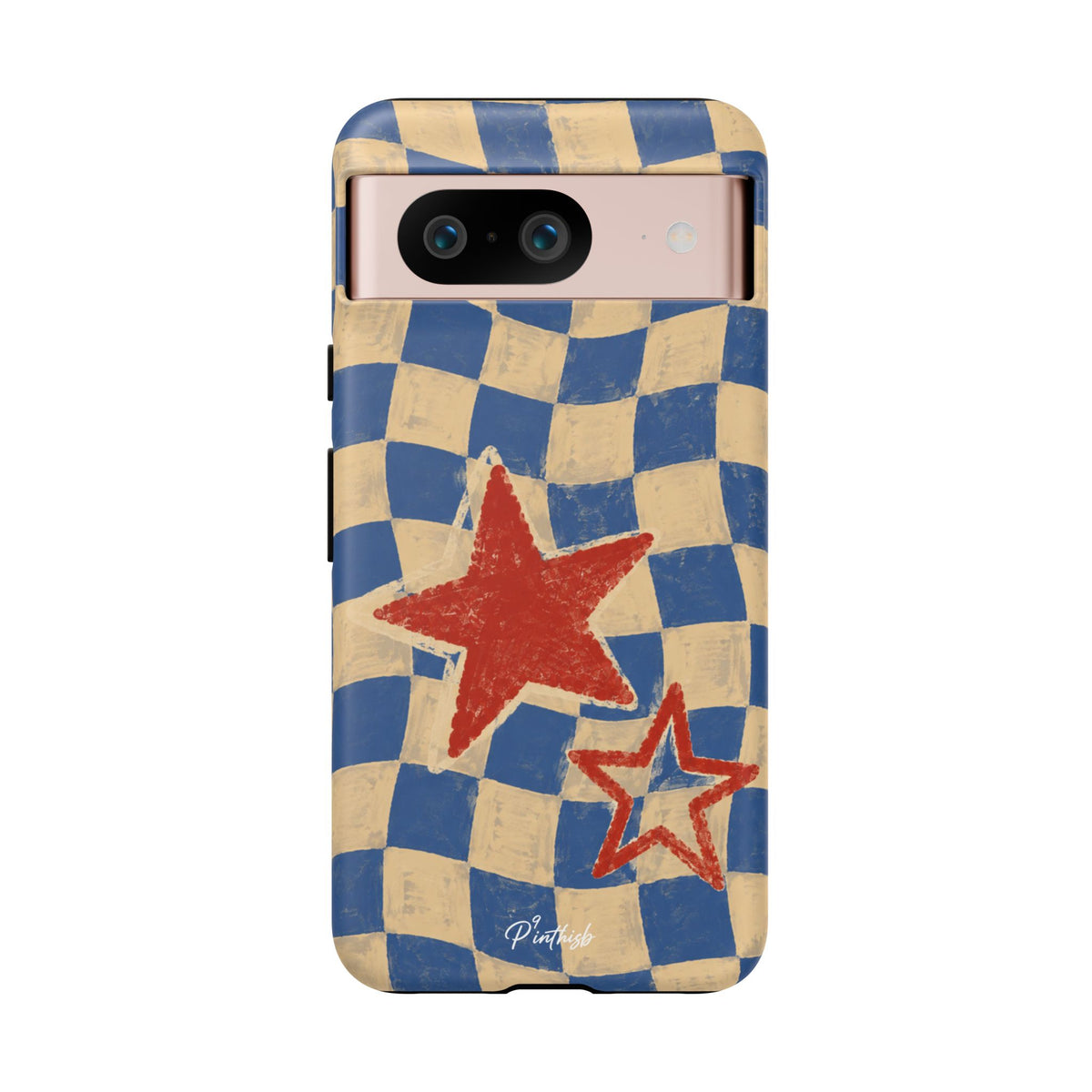 Blue & Cream Retro Star Phone Case