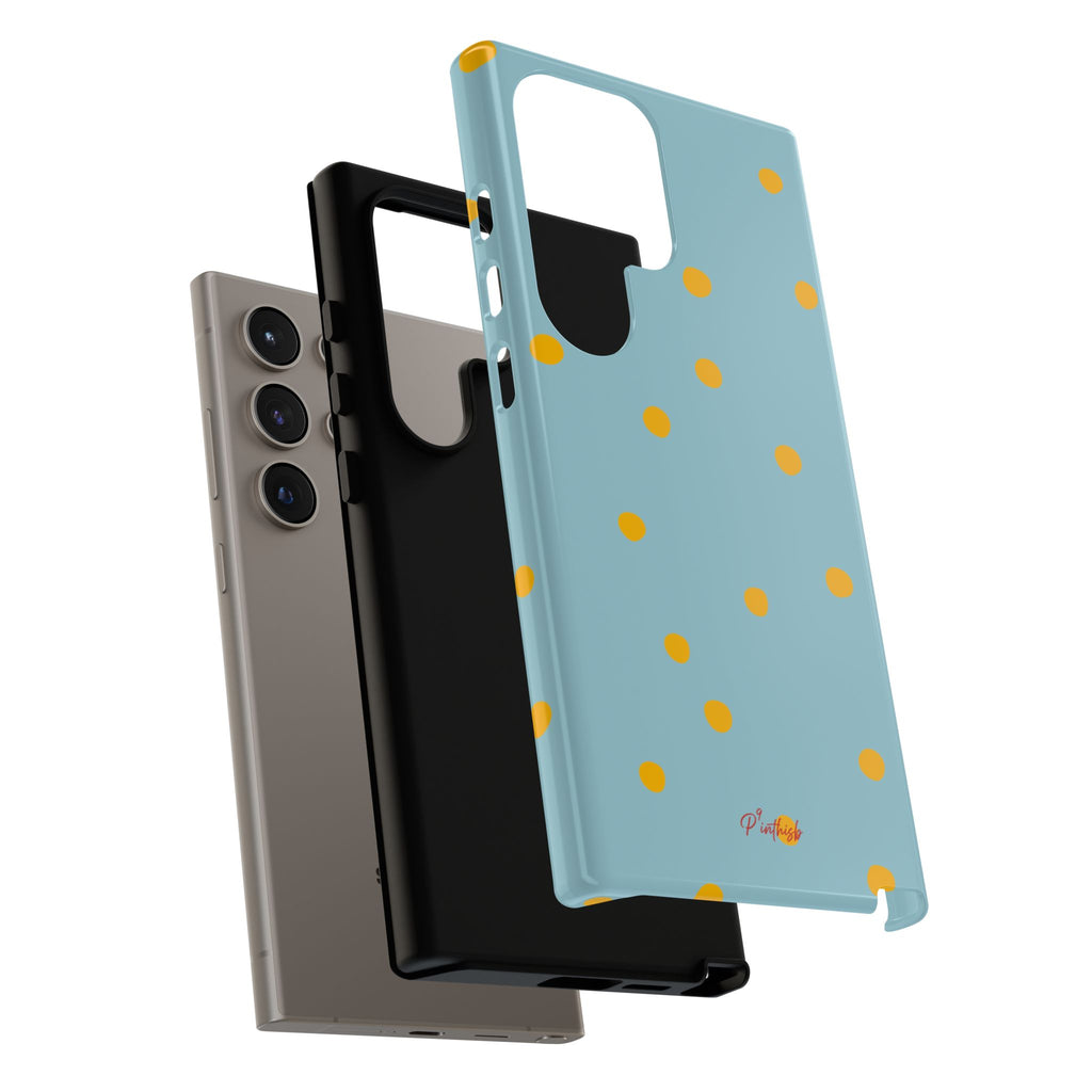 Blue & Yellow Polka Dot Tough Phone Case