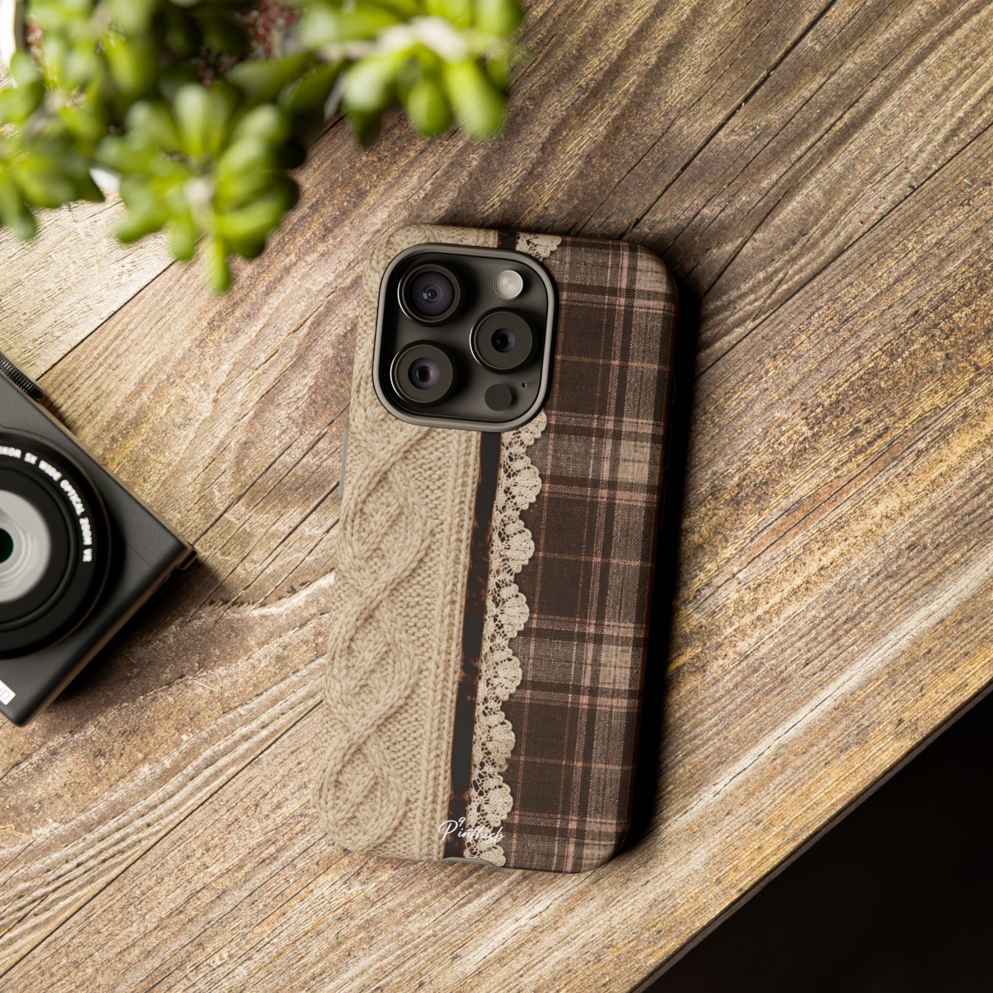 Cozy Plaid Knit Tough Phone Case