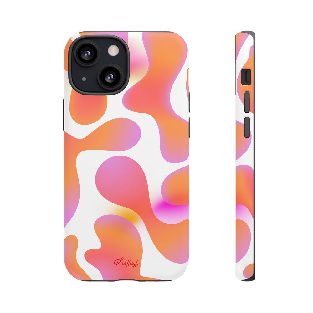 Abstract Orange Pink Camouflage Tough Phone Case