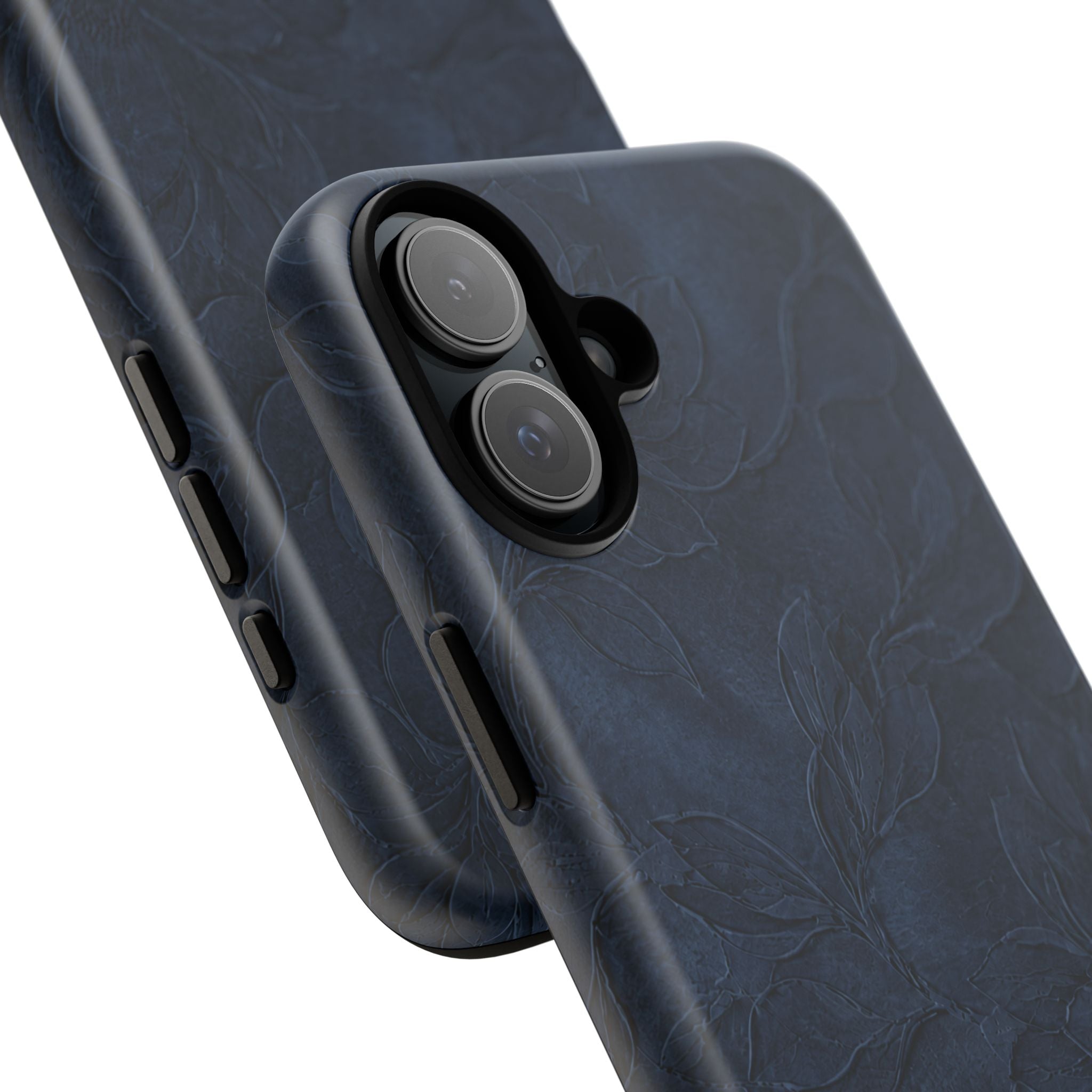 Navy Floral Textured Tough Case