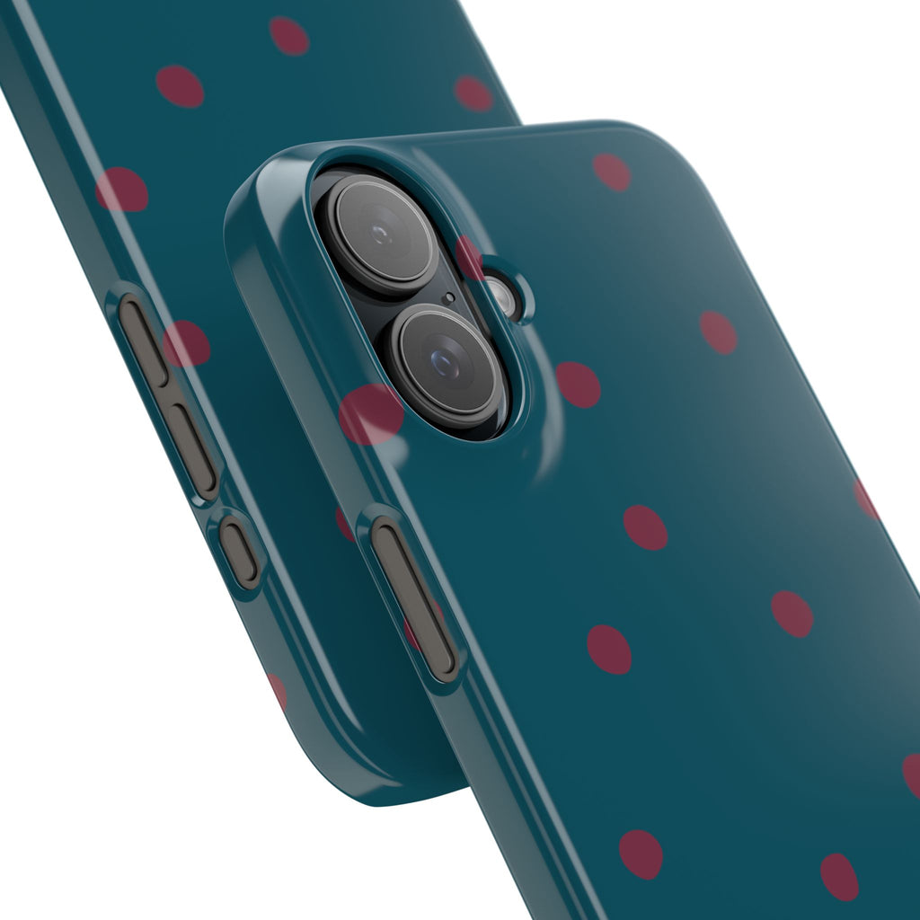 Teal & Burgundy Polka Dot Snap Phone Case