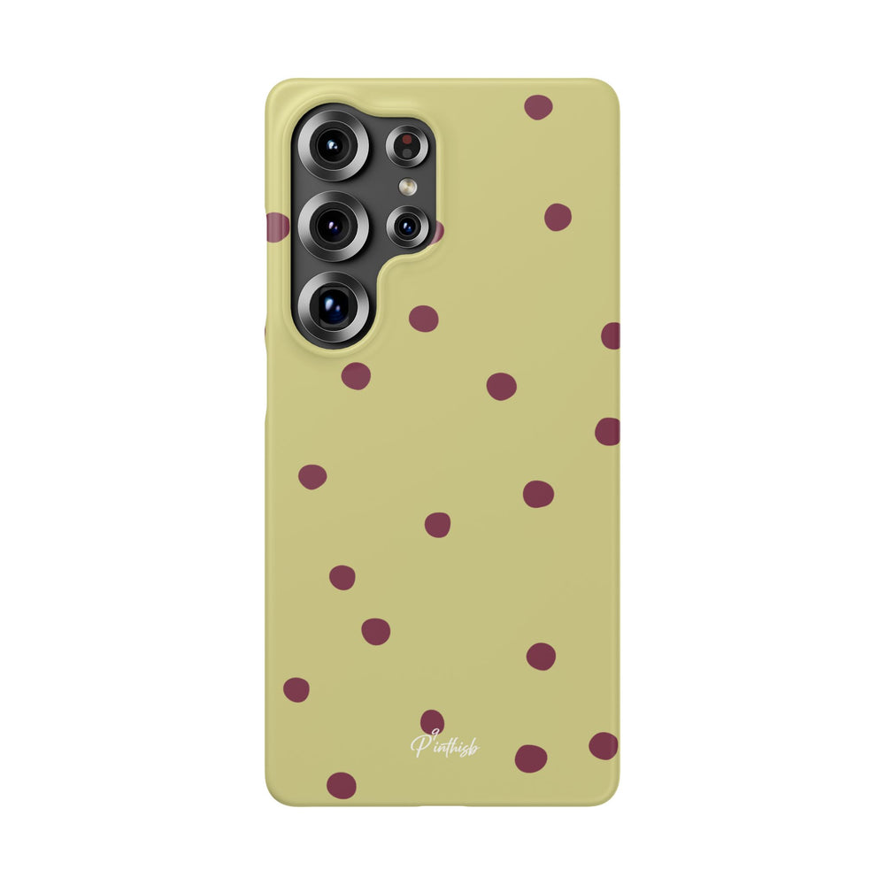 Yellow & Burgundy Polka Dot Snap Phone Case