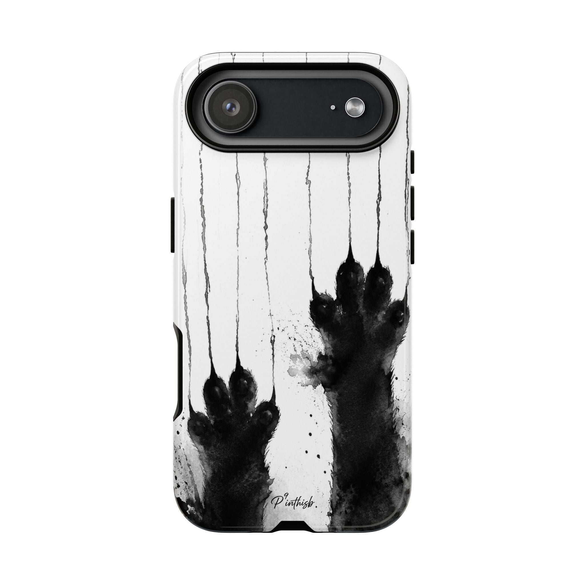 Black Ink Paw Print Tough Case