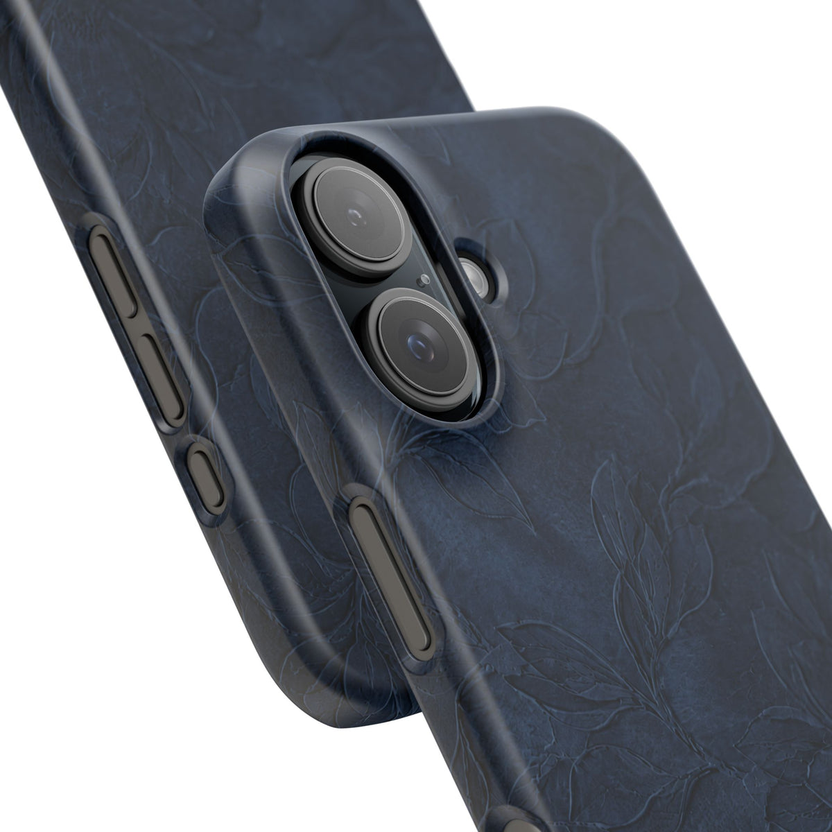 Navy Floral Textured Snap Case