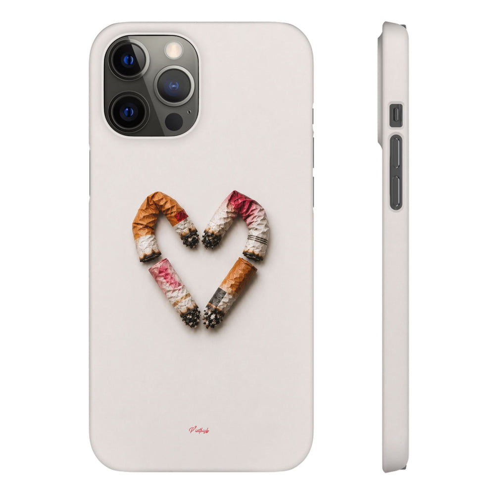 Cigarette Butts Heart Snap Case