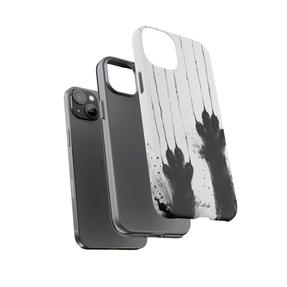 Black Ink Paw Print Tough Case