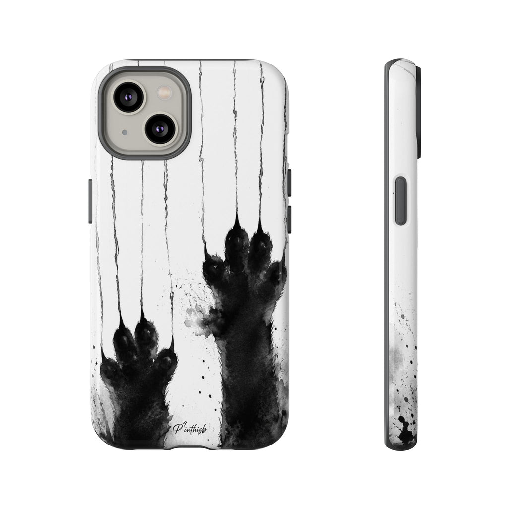 Black Ink Paw Print Tough Case
