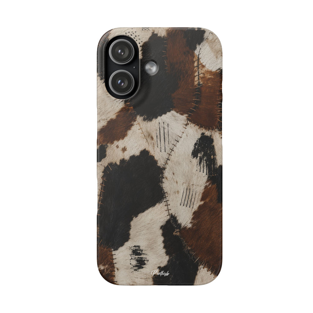 Brown & Black Animal Print Snap Case