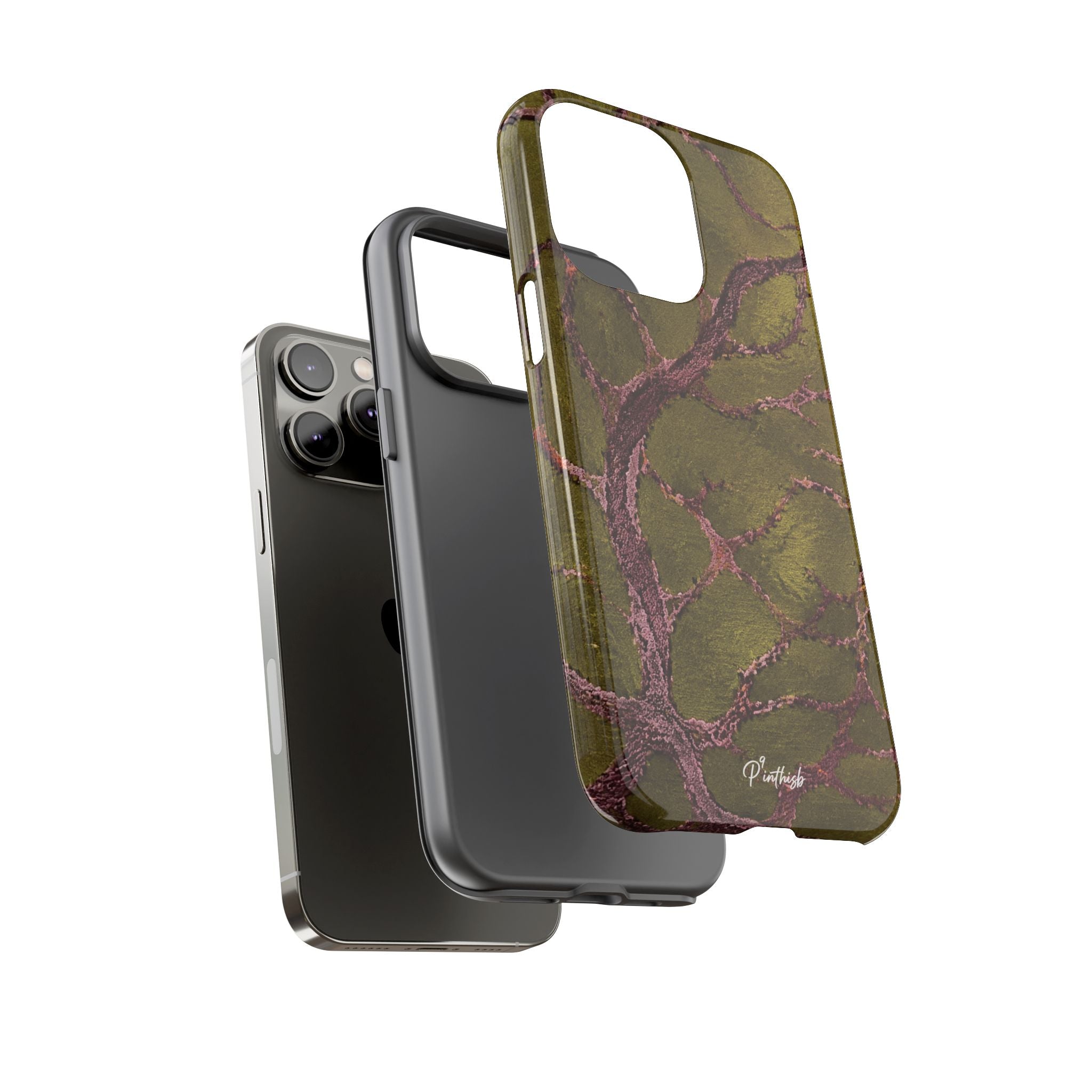 Olive & Rose Gold Tree Pattern Phone Case