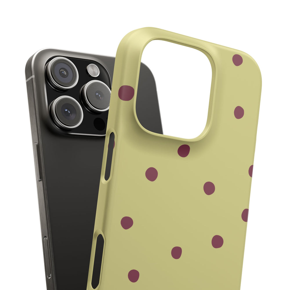 Yellow & Burgundy Polka Dot Snap Phone Case