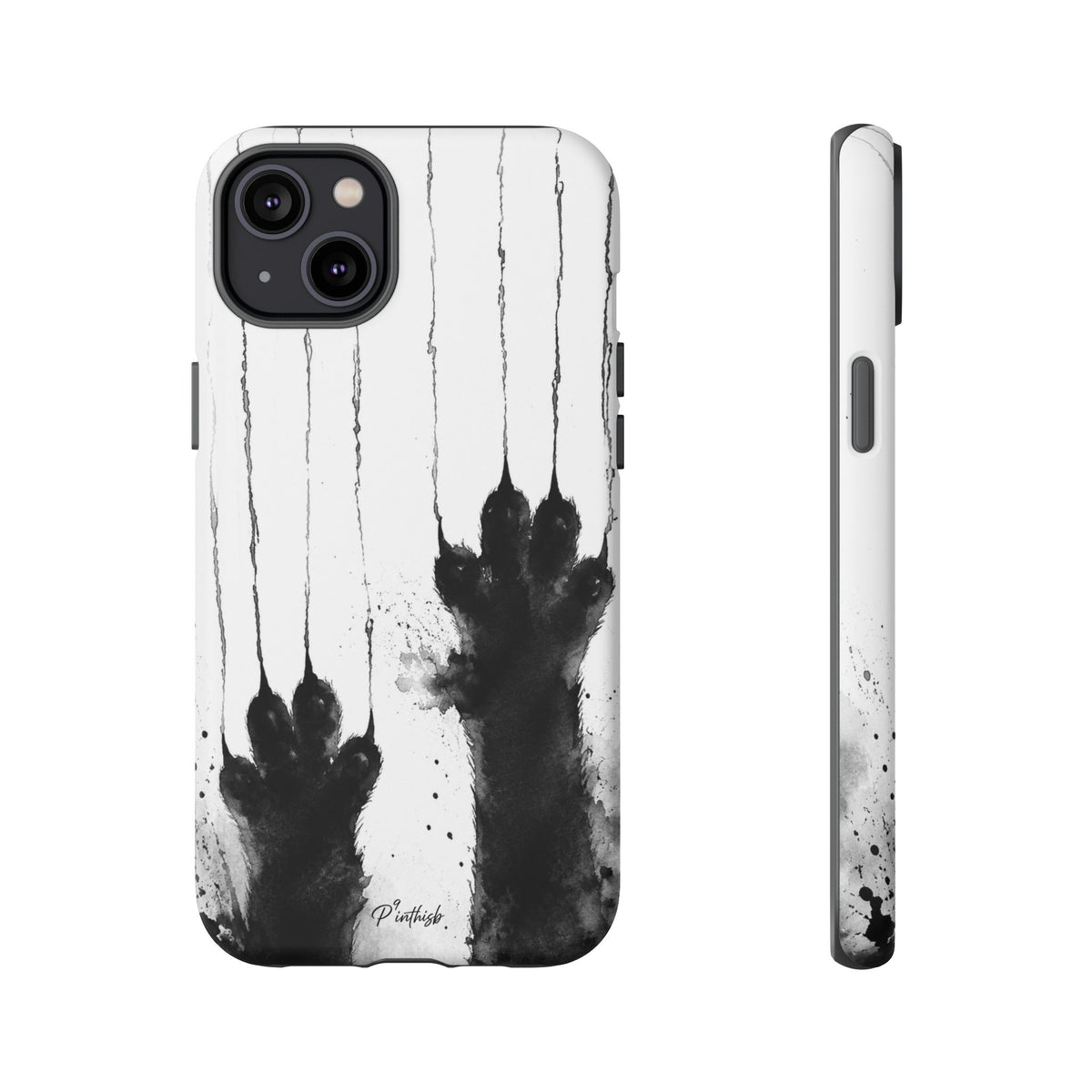 Black Ink Paw Print Tough Case