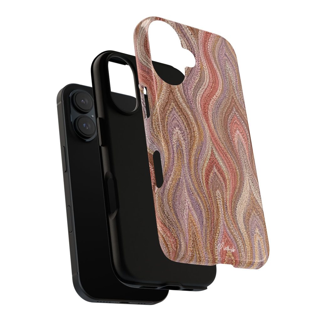Wavy Peach & Mauve Tough Case