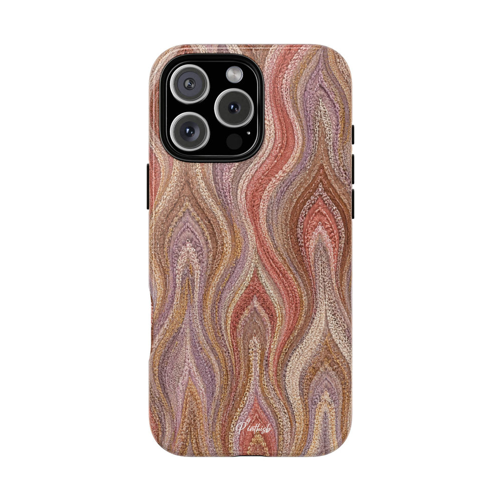 Wavy Peach & Mauve Tough Case