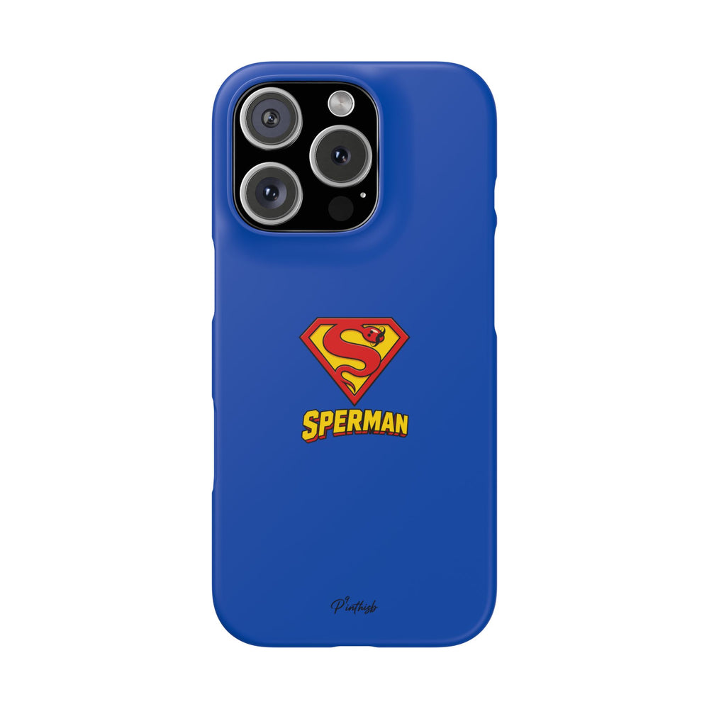 "SPERMAN" Parody Logo Snap Phone Case