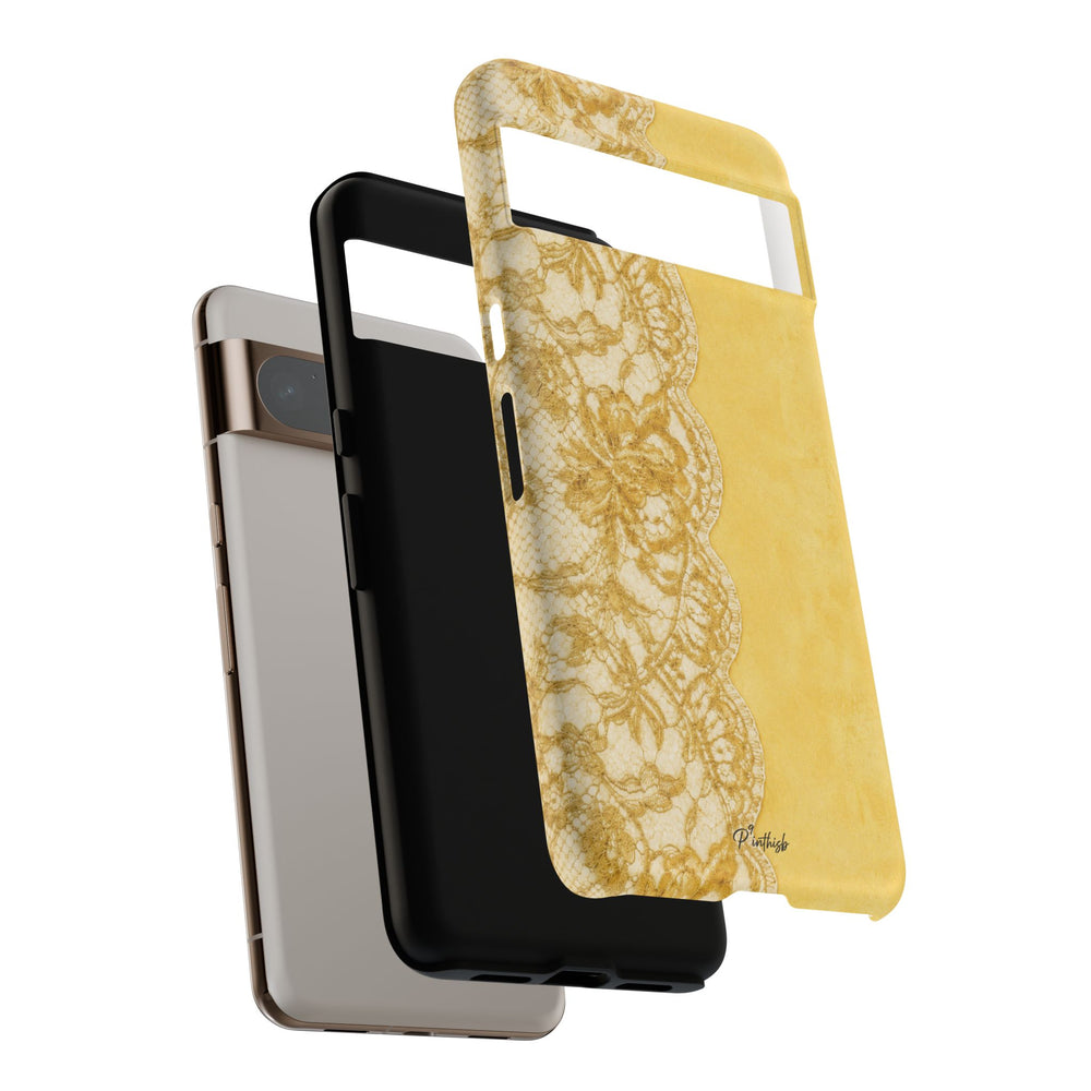 Yellow Vintage Lace Tough Case