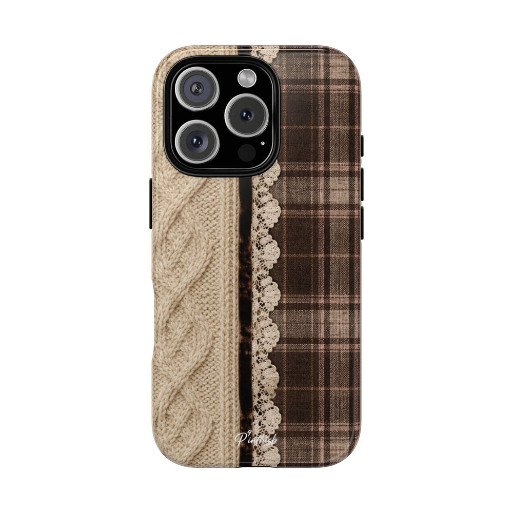 Cozy Plaid Knit Tough Phone Case