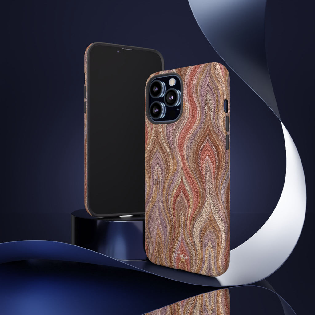 Wavy Peach & Mauve Tough Case