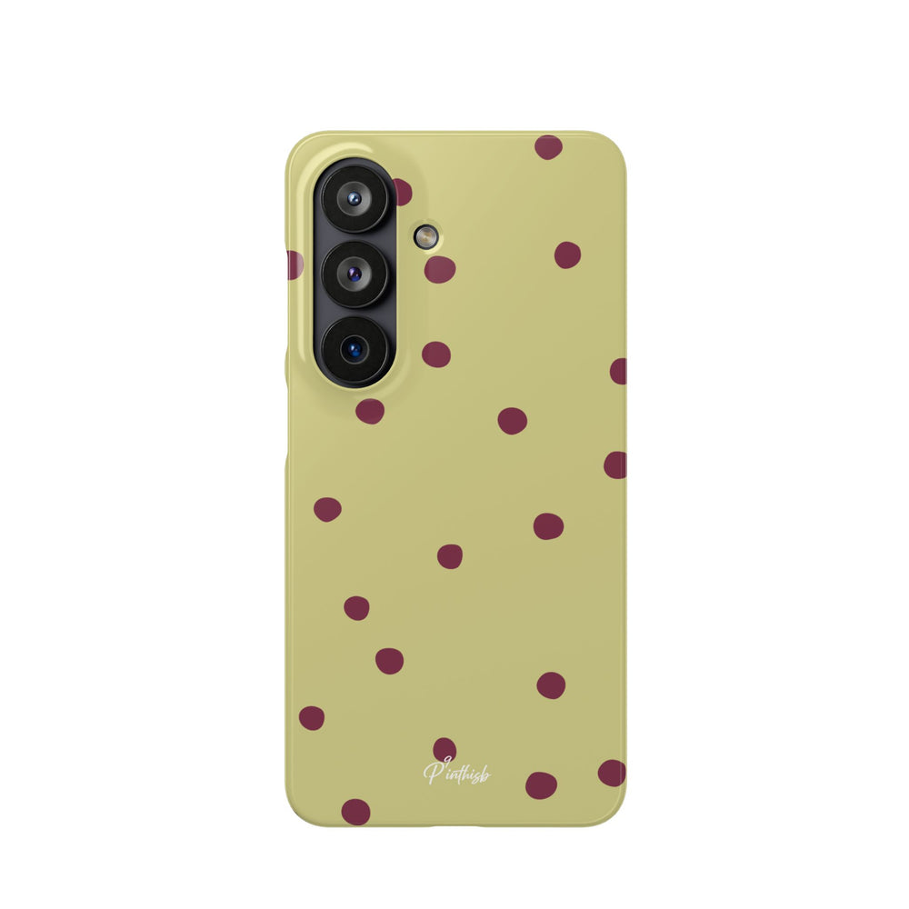 Yellow & Burgundy Polka Dot Snap Phone Case
