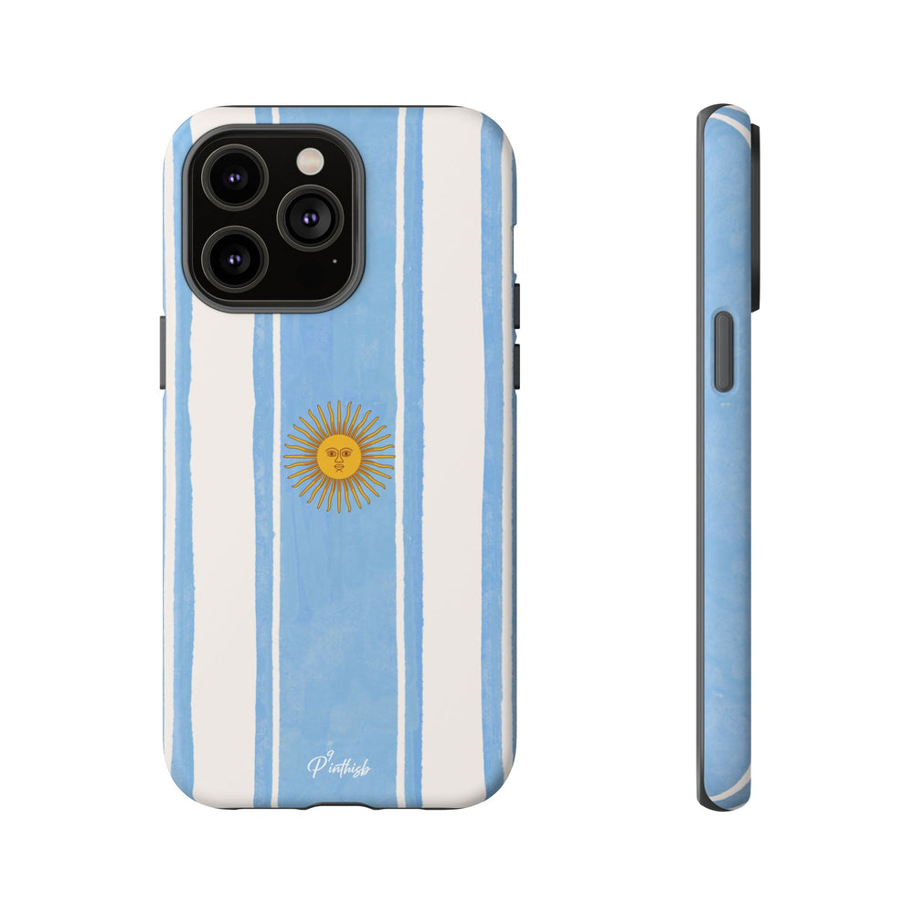 Argentina Flag Tough Phone Case – Blue White Striped Sun Protector