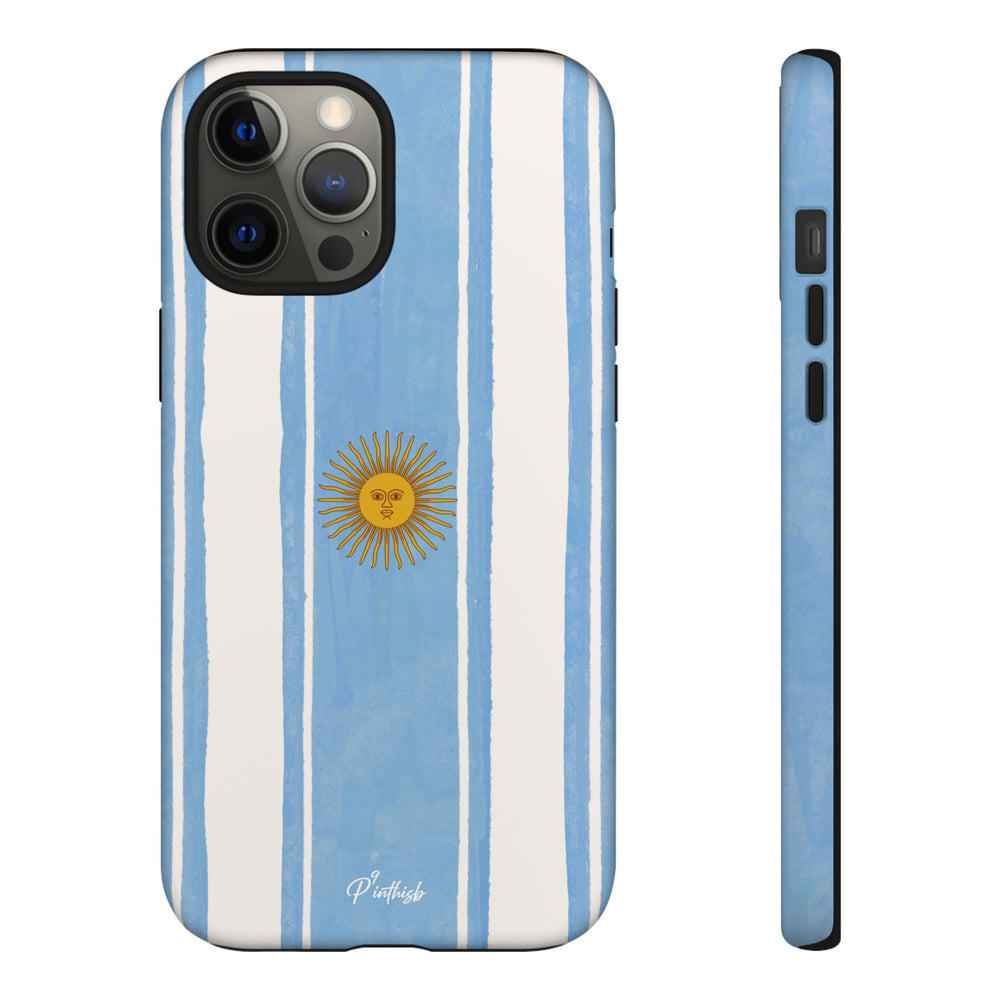 Argentina Flag Tough Phone Case – Blue White Striped Sun Protector