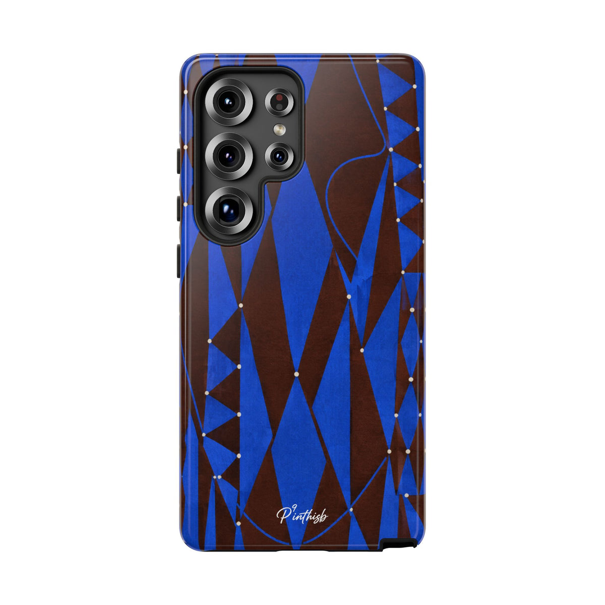 Geometric Blue Diamond Tough Phone Case