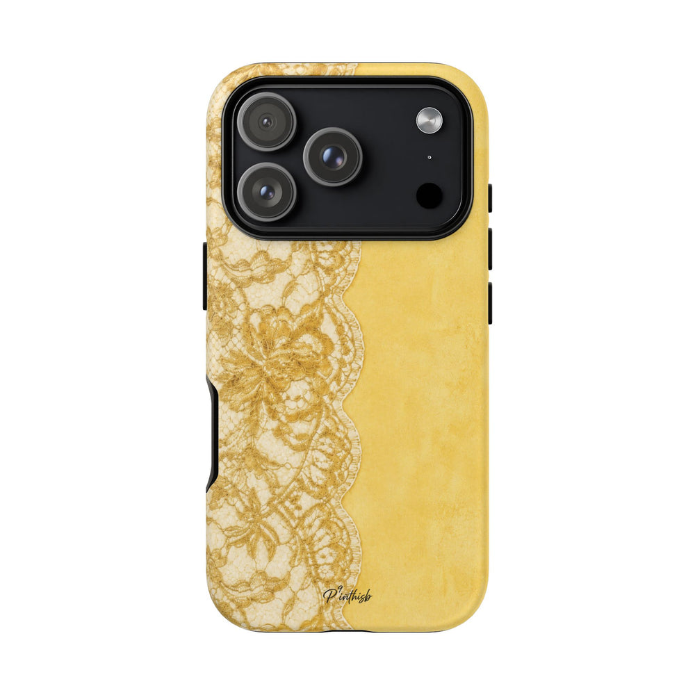 Yellow Vintage Lace Tough Case