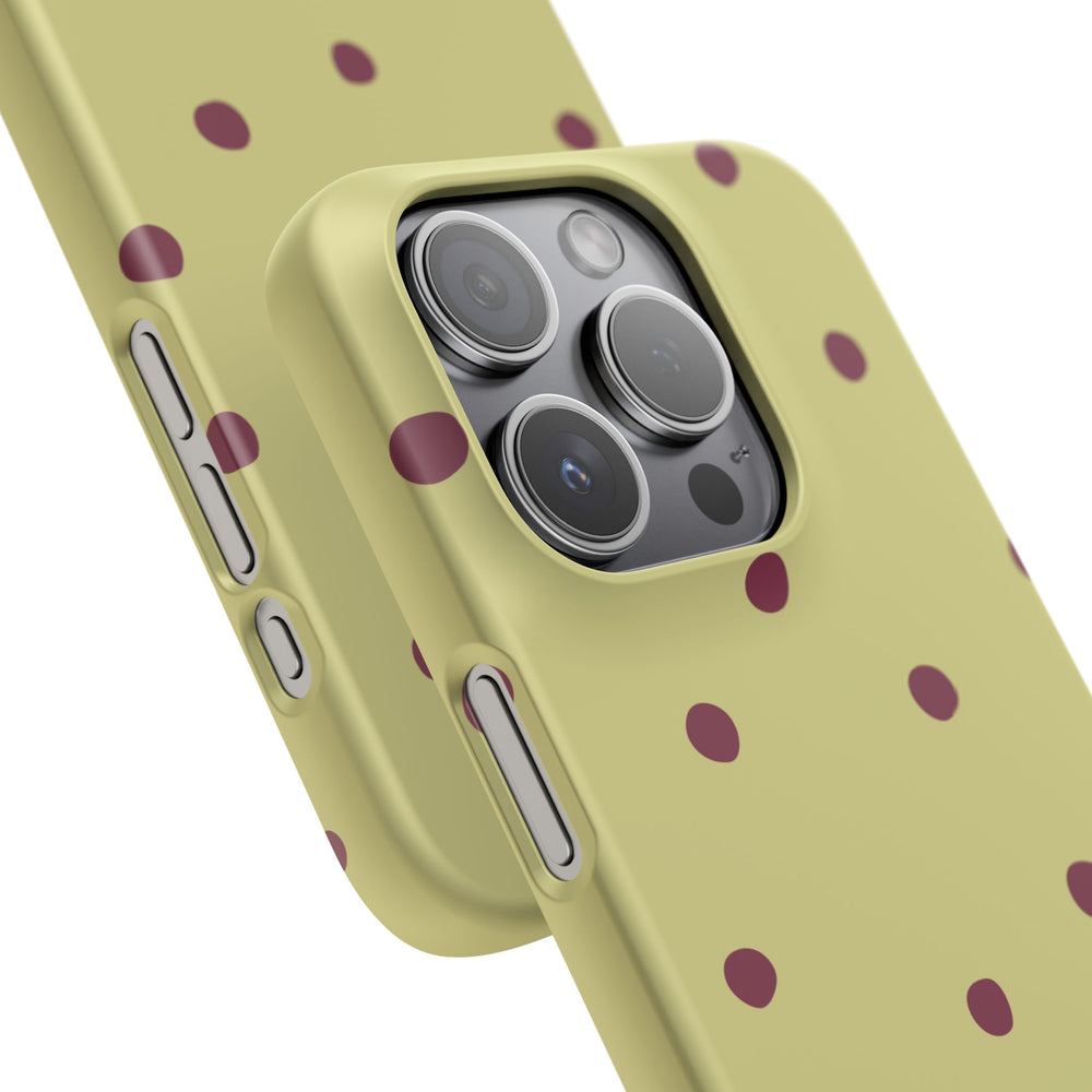 Yellow & Burgundy Polka Dot Snap Phone Case