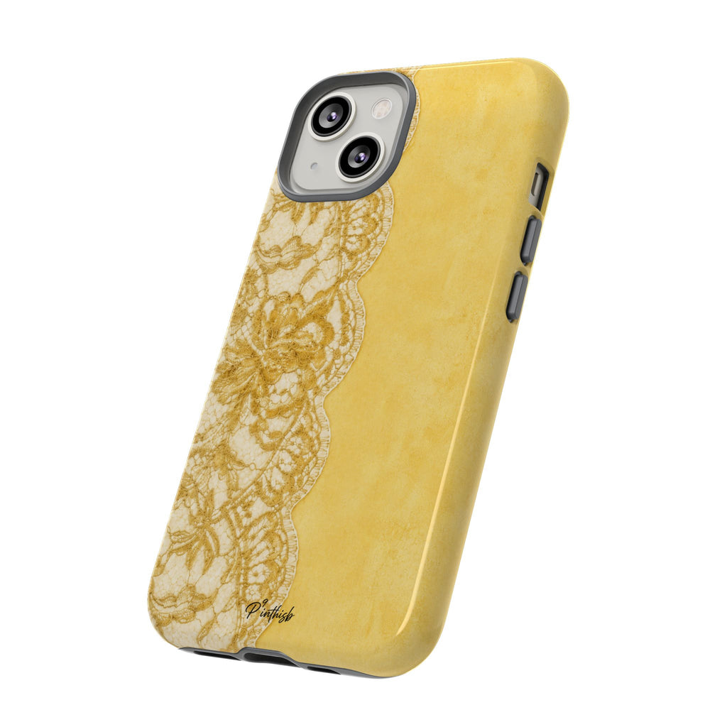 Yellow Vintage Lace Tough Case