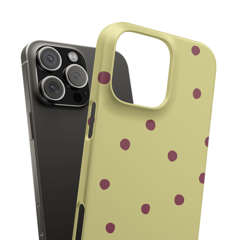 Yellow & Burgundy Polka Dot Snap Phone Case