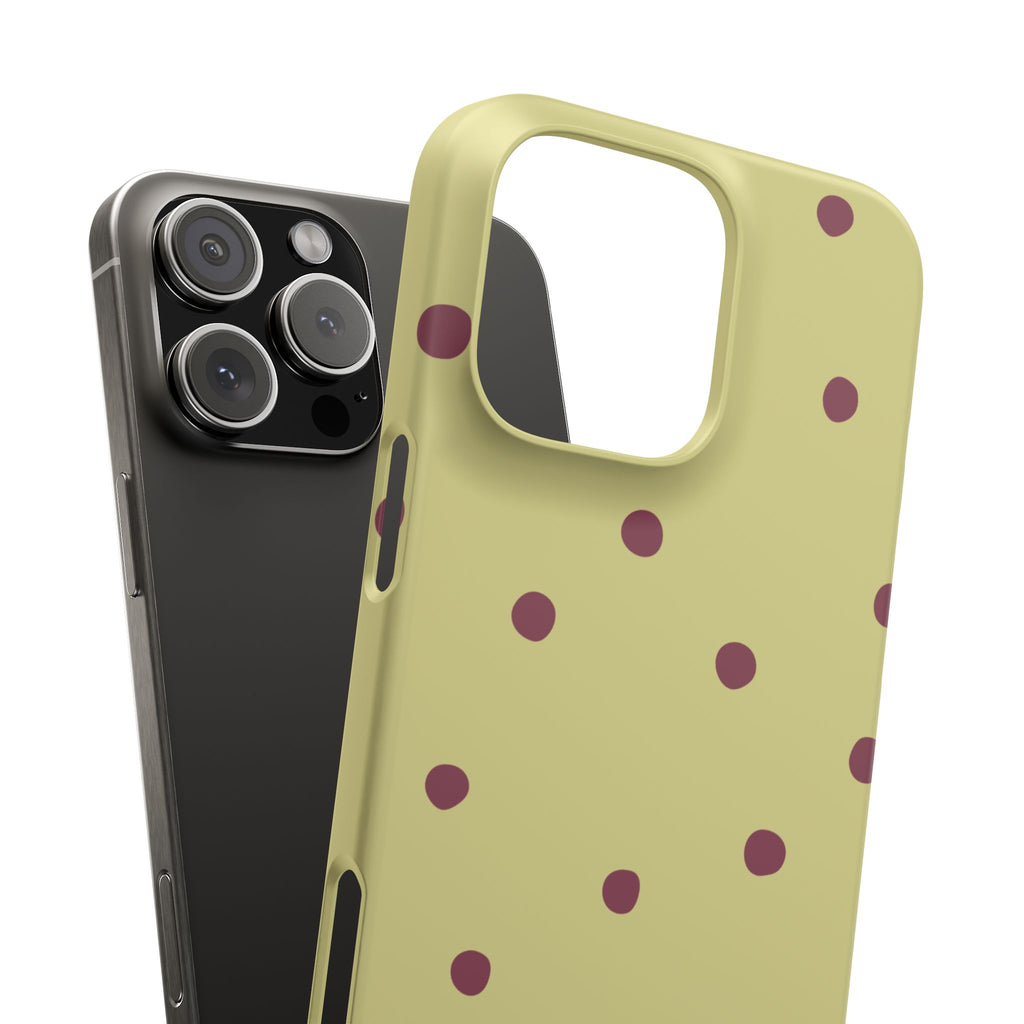 Yellow & Burgundy Polka Dot Snap Phone Case
